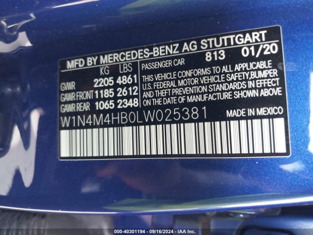 Photo 8 VIN: W1N4M4HB0LW025381 - MERCEDES-BENZ GLB-CLASS 