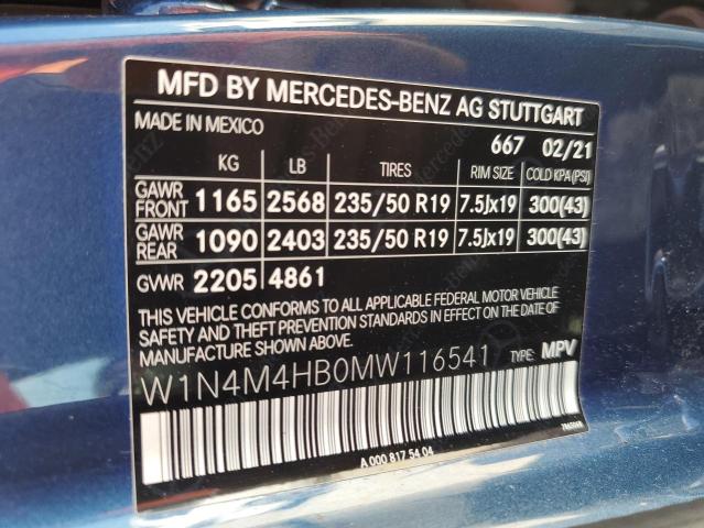 Photo 13 VIN: W1N4M4HB0MW116541 - MERCEDES-BENZ GLB 250 4M 