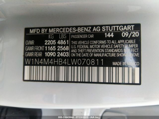 Photo 8 VIN: W1N4M4HB4LW070811 - MERCEDES-BENZ GLB 