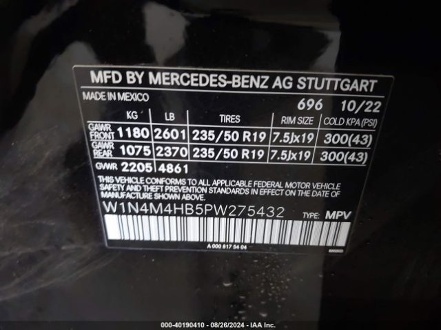 Photo 8 VIN: W1N4M4HB5PW275432 - MERCEDES-BENZ GLB-CLASS 