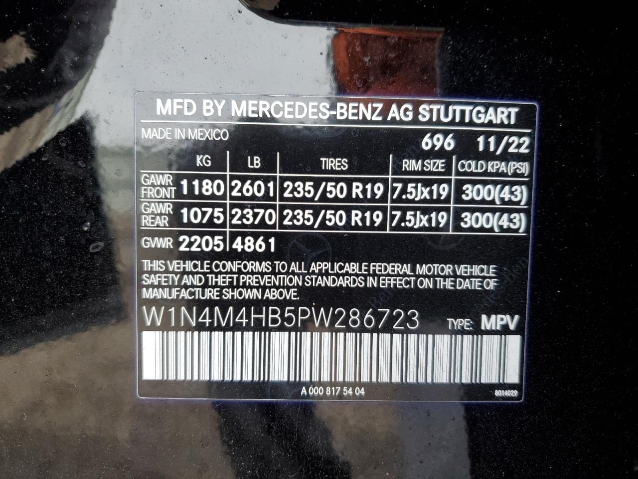 Photo 12 VIN: W1N4M4HB5PW286723 - MERCEDES-BENZ GLB 