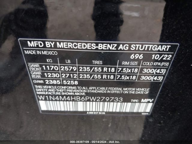 Photo 8 VIN: W1N4M4HB6PW279733 - MERCEDES-BENZ GLB 250 