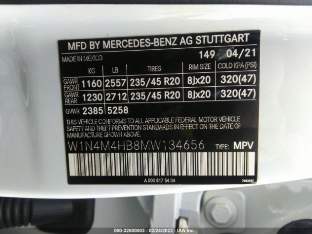 Photo 8 VIN: W1N4M4HB8MW134656 - MERCEDES-BENZ GLB 