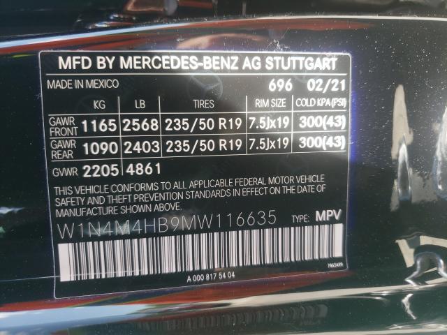 Photo 9 VIN: W1N4M4HB9MW116635 - MERCEDES-BENZ GLB 250 4M 