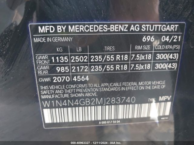 Photo 8 VIN: W1N4N4GB2MJ283740 - MERCEDES-BENZ GLA-CLASS 