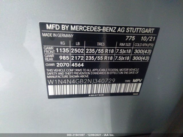 Photo 8 VIN: W1N4N4GB2NJ340729 - MERCEDES-BENZ GLA 250 