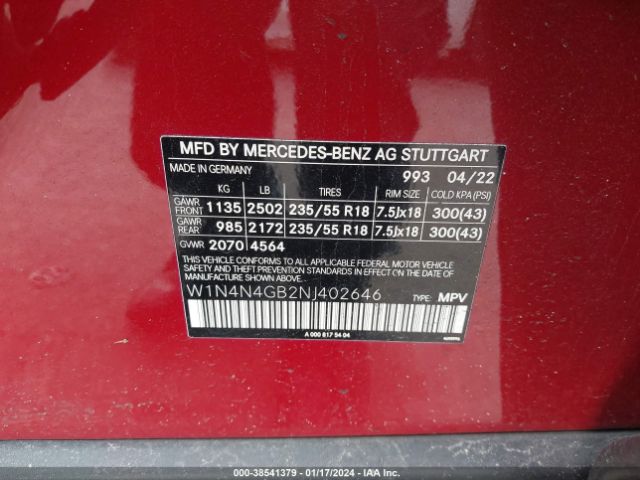 Photo 8 VIN: W1N4N4GB2NJ402646 - MERCEDES-BENZ GLA 250 