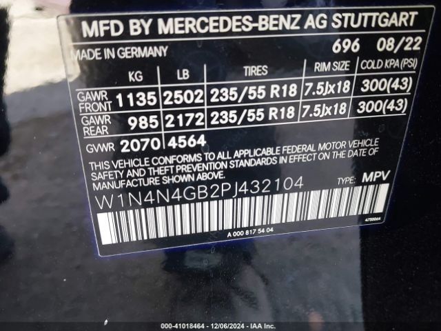 Photo 8 VIN: W1N4N4GB2PJ432104 - MERCEDES-BENZ GLA-CLASS 