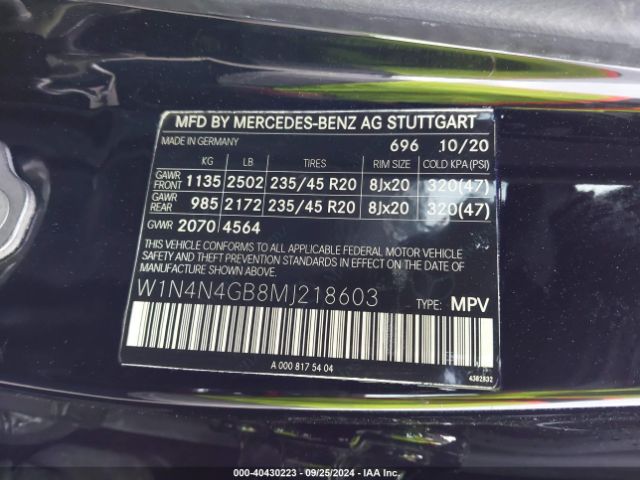 Photo 8 VIN: W1N4N4GB8MJ218603 - MERCEDES-BENZ GLA-CLASS 