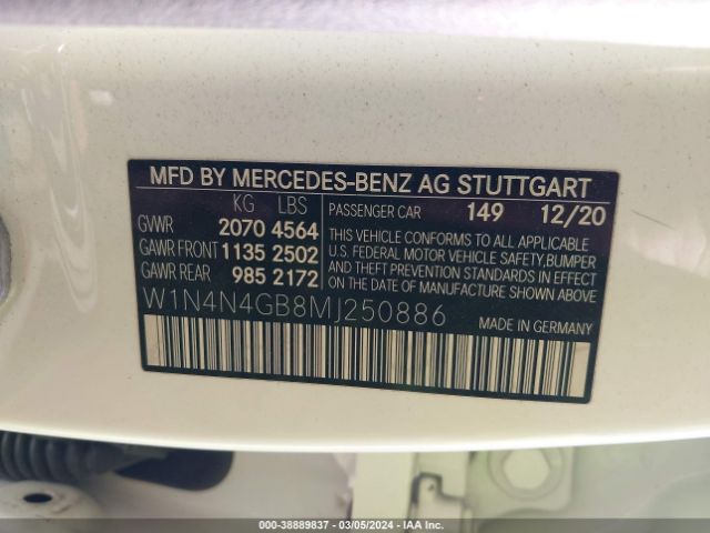 Photo 8 VIN: W1N4N4GB8MJ250886 - MERCEDES-BENZ GLA 250 