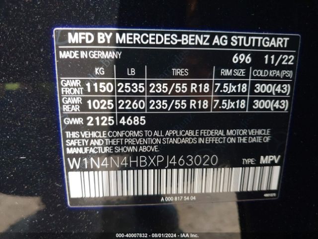 Photo 8 VIN: W1N4N4HBXPJ463020 - MERCEDES-BENZ GLA-CLASS 