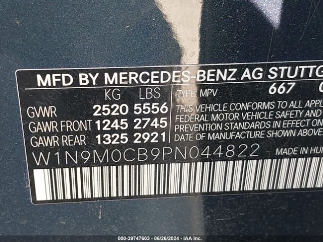 Photo 8 VIN: W1N9M0CB9PN044822 - MERCEDES-BENZ EQB-CLASS 