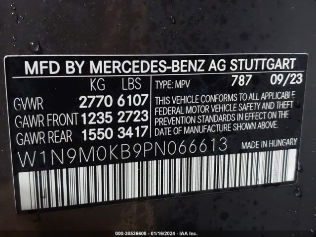 Photo 8 VIN: W1N9M0KB9PN066613 - MERCEDES-BENZ EQB 300 SUV 