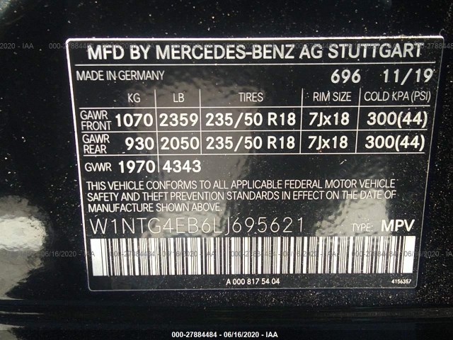 Photo 8 VIN: W1NTG4EB6LJ695621 - MERCEDES-BENZ GLA 