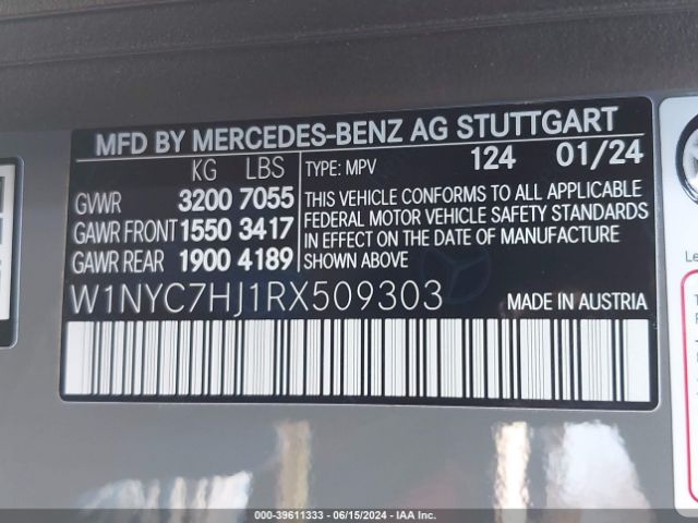 Photo 8 VIN: W1NYC7HJ1RX509303 - MERCEDES-BENZ G-CLASS 