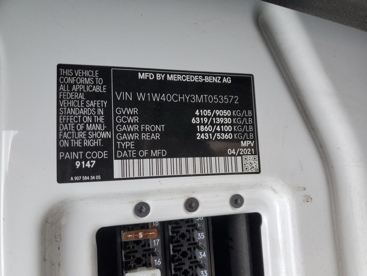 Photo 13 VIN: W1W40CHY3MT053572 - MERCEDES-BENZ SPRINTER 