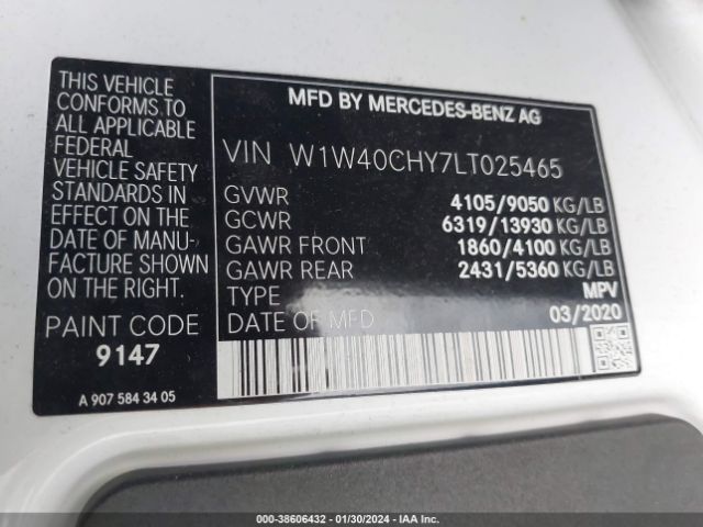 Photo 8 VIN: W1W40CHY7LT025465 - MERCEDES-BENZ SPRINTER 2500 