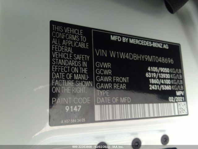 Photo 8 VIN: W1W4DBHY9MT048696 - MERCEDES-BENZ SPRINTER VAN 