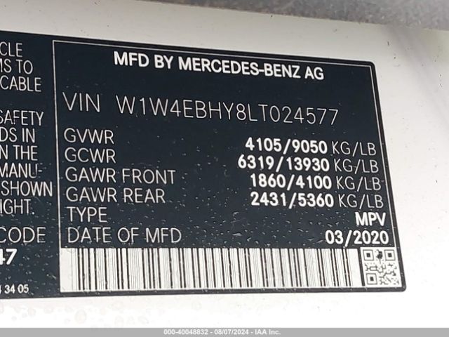 Photo 8 VIN: W1W4EBHY8LT024577 - MERCEDES-BENZ SPRINTER 