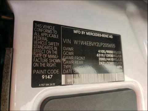 Photo 9 VIN: W1W4EBVY2LP205655 - MERCEDES-BENZ SPRINTER 2 