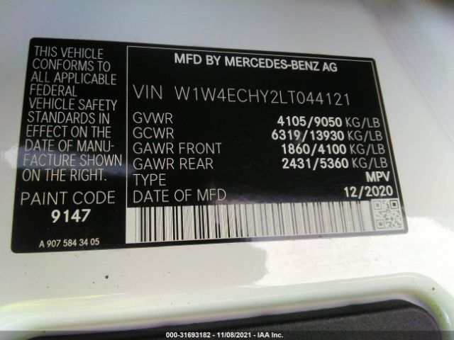 Photo 8 VIN: W1W4ECHY2LT044121 - MERCEDES-BENZ SPRINTER VAN 