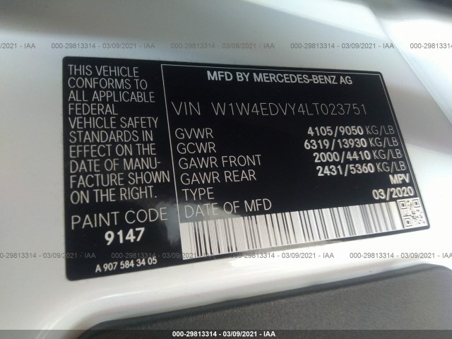 Photo 8 VIN: W1W4EDVY4LT023751 - MERCEDES-BENZ SPRINTER CARGO VAN 