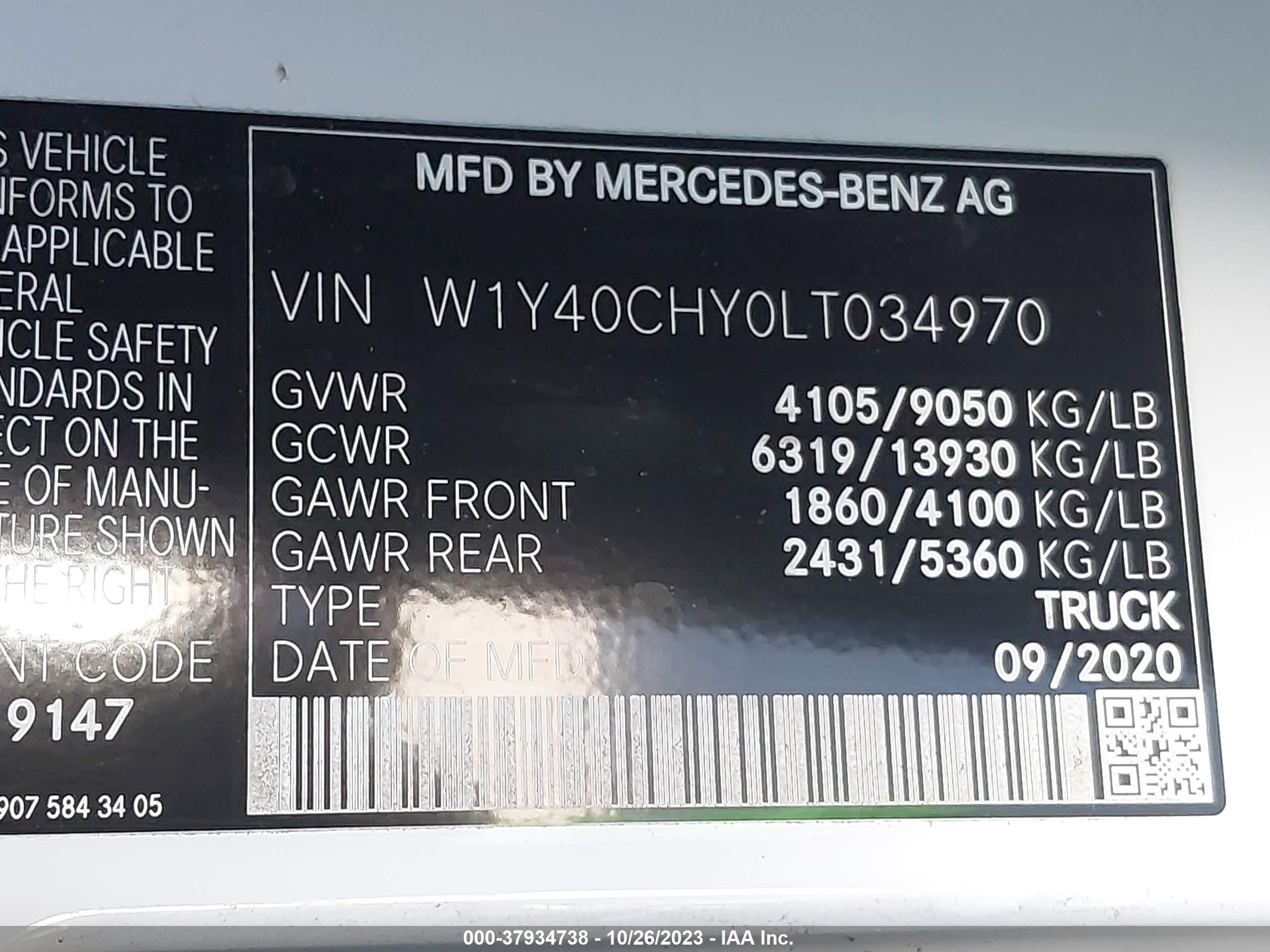 Photo 8 VIN: W1Y40CHY0LT034970 - MERCEDES-BENZ SPRINTER 