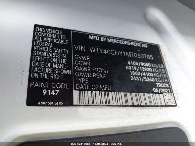 Photo 8 VIN: W1Y40CHY1MT060785 - MERCEDES-BENZ SPRINTER 