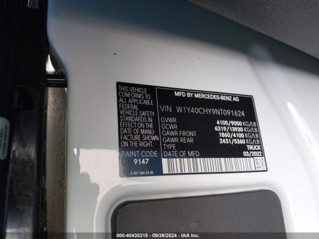 Photo 8 VIN: W1Y40CHY9NT091624 - MERCEDES-BENZ SPRINTER 