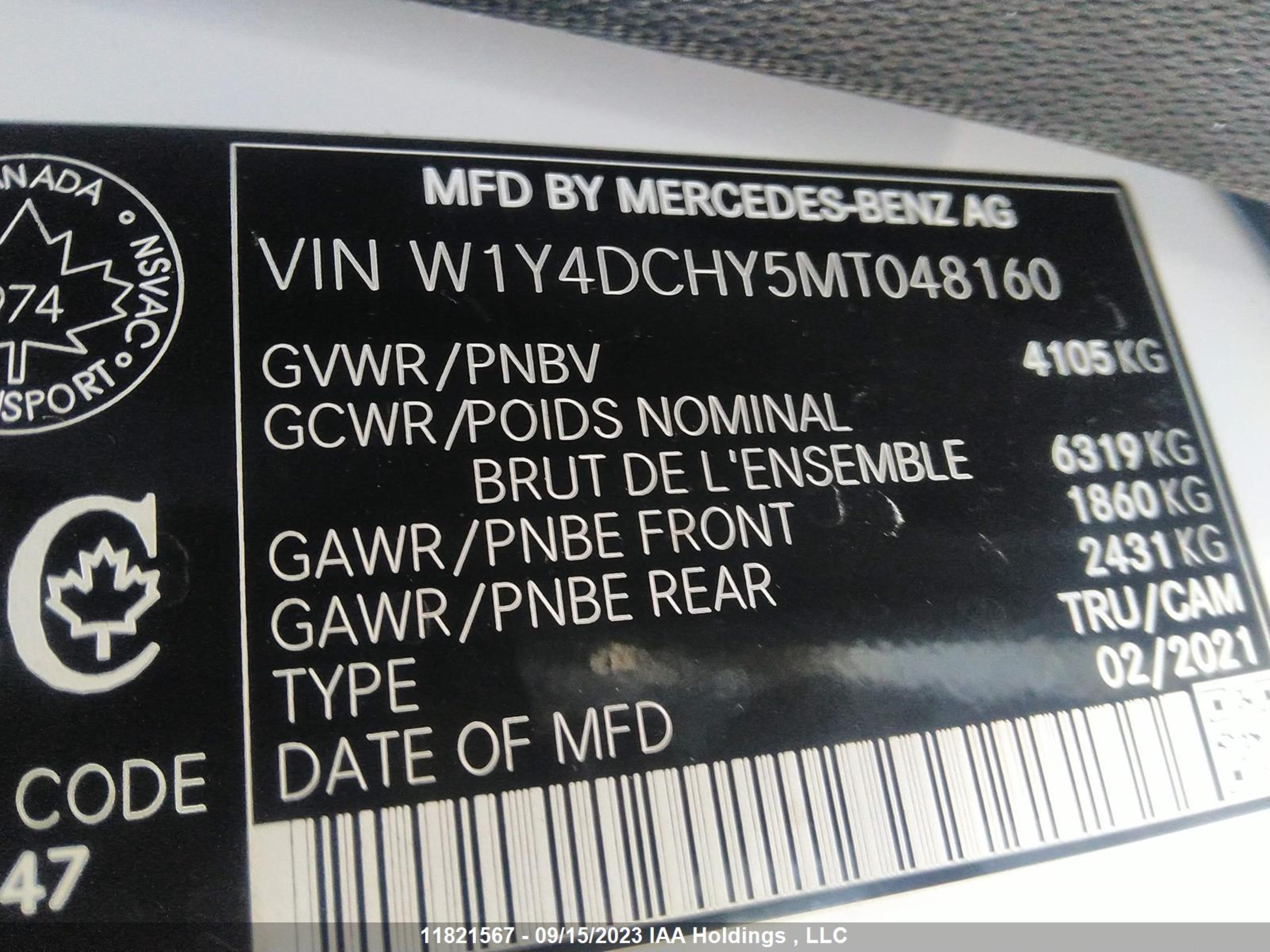 Photo 8 VIN: W1Y4DCHY5MT048160 - MERCEDES-BENZ SPRINTER 