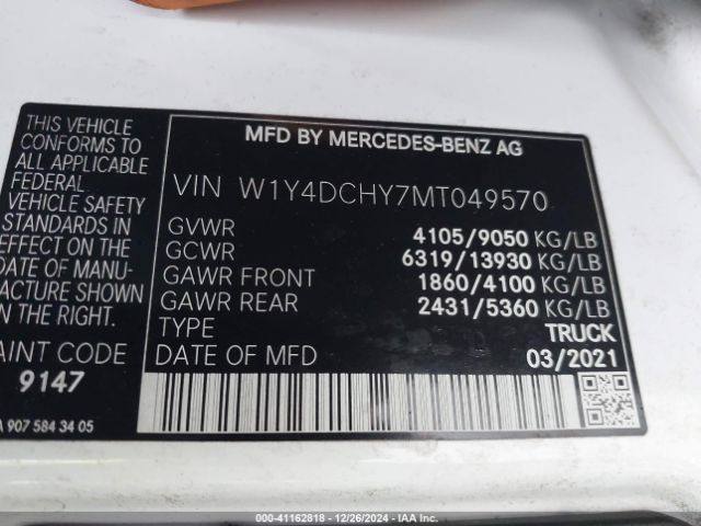 Photo 8 VIN: W1Y4DCHY7MT049570 - MERCEDES-BENZ SPRINTER 