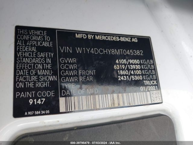 Photo 8 VIN: W1Y4DCHY8MT045382 - MERCEDES-BENZ SPRINTER 