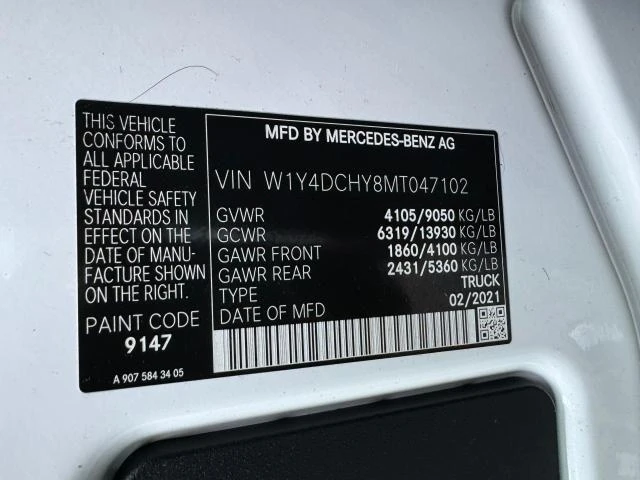 Photo 12 VIN: W1Y4DCHY8MT047102 - MERCEDES-BENZ SPRINTER 2 