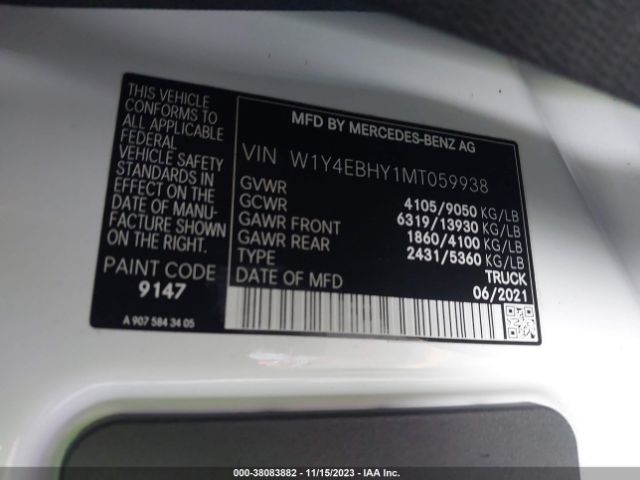 Photo 8 VIN: W1Y4EBHY1MT059938 - MERCEDES-BENZ SPRINTER CARGO VAN 