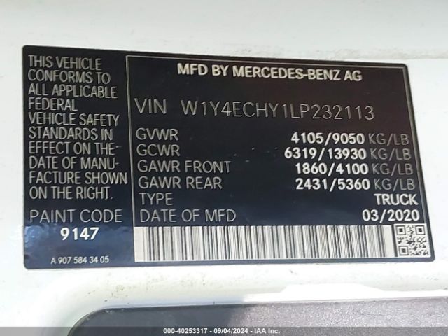 Photo 8 VIN: W1Y4ECHY1LP232113 - MERCEDES-BENZ SPRINTER 