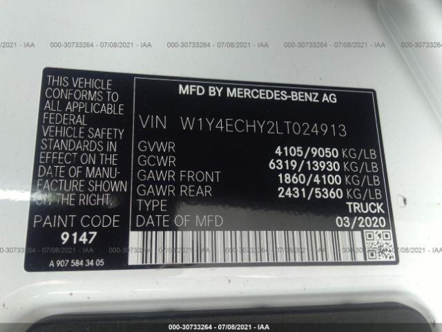 Photo 8 VIN: W1Y4ECHY2LT024913 - MERCEDES-BENZ SPRINTER CARGO VAN 