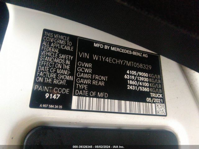 Photo 8 VIN: W1Y4ECHY7MT058329 - MERCEDES-BENZ SPRINTER 2500 