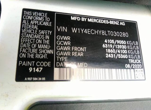 Photo 8 VIN: W1Y4ECHY8LT030280 - MERCEDES-BENZ SPRINTER CARGO VAN 