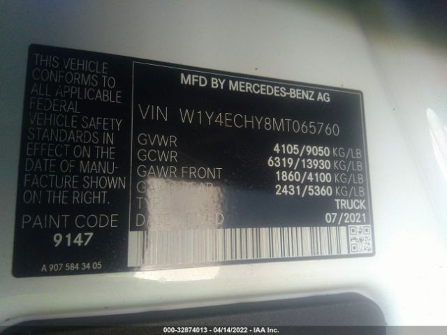 Photo 8 VIN: W1Y4ECHY8MT065760 - MERCEDES-BENZ SPRINTER CARGO VAN 