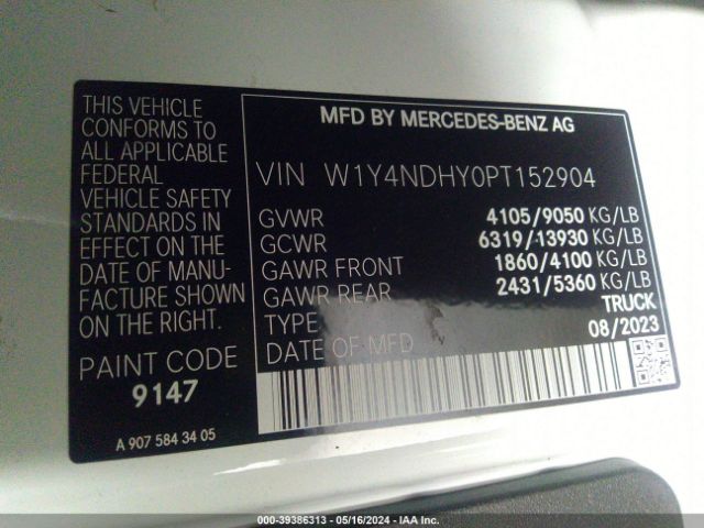 Photo 8 VIN: W1Y4NDHY0PT152904 - MERCEDES-BENZ SPRINTER 2500 