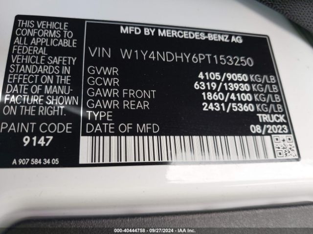 Photo 8 VIN: W1Y4NDHY6PT153250 - MERCEDES-BENZ SPRINTER 