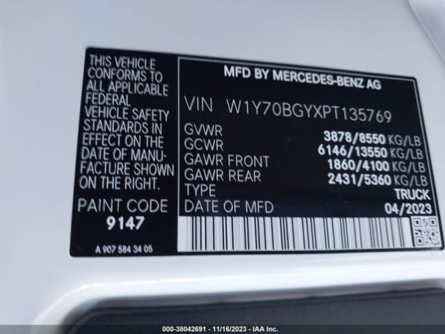 Photo 8 VIN: W1Y70BGYXPT135769 - MERCEDES-BENZ SPRINTER 1500 