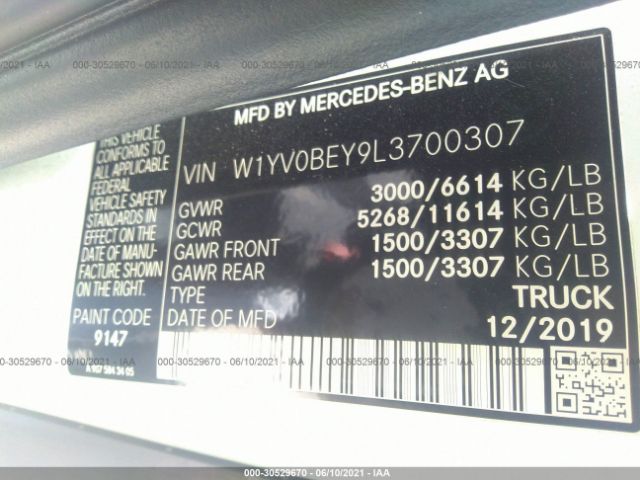 Photo 8 VIN: W1YV0BEY9L3700307 - MERCEDES-BENZ METRIS CARGO VAN 