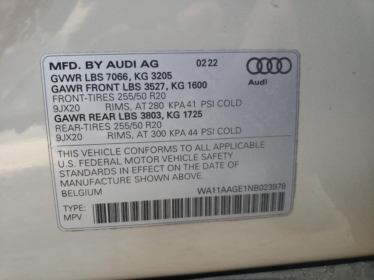 Photo 11 VIN: WA11AAGE1NB023978 - AUDI E-TRON 