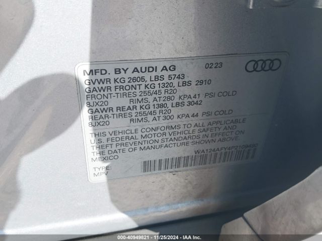 Photo 8 VIN: WA124AFY4P2109490 - AUDI SQ5 