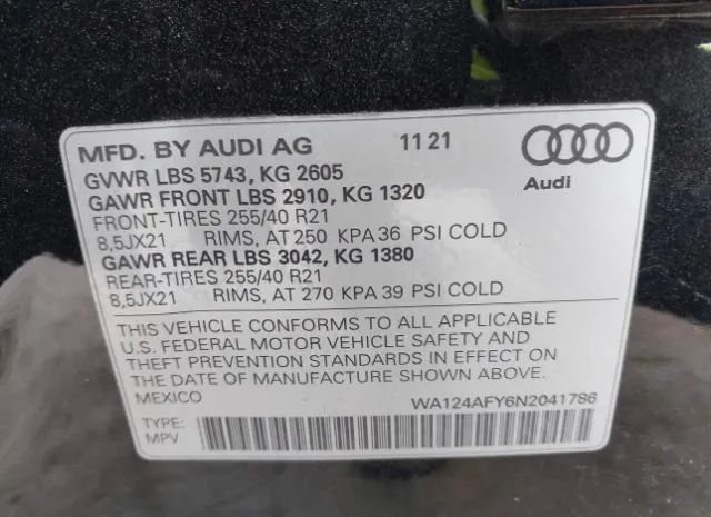 Photo 8 VIN: WA124AFY6N2041786 - AUDI SQ5 SPORTBACK 