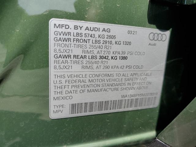 Photo 12 VIN: WA134BFY5M2078319 - AUDI SQ5 