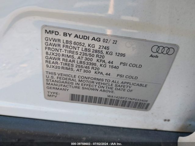 Photo 8 VIN: WA142BFZ7NP033406 - AUDI Q4 