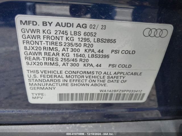 Photo 8 VIN: WA142BFZ9PP033412 - AUDI Q4 