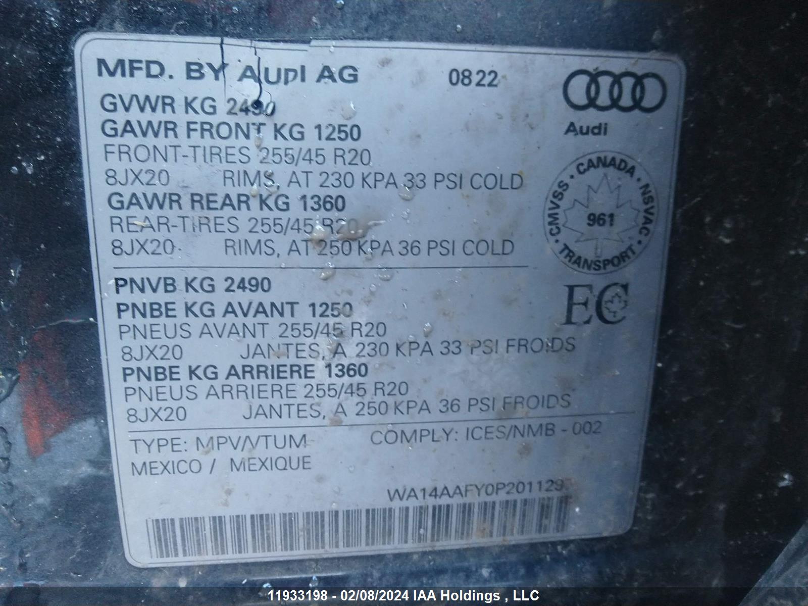 Photo 8 VIN: WA14AAFY0P2011297 - AUDI Q5 